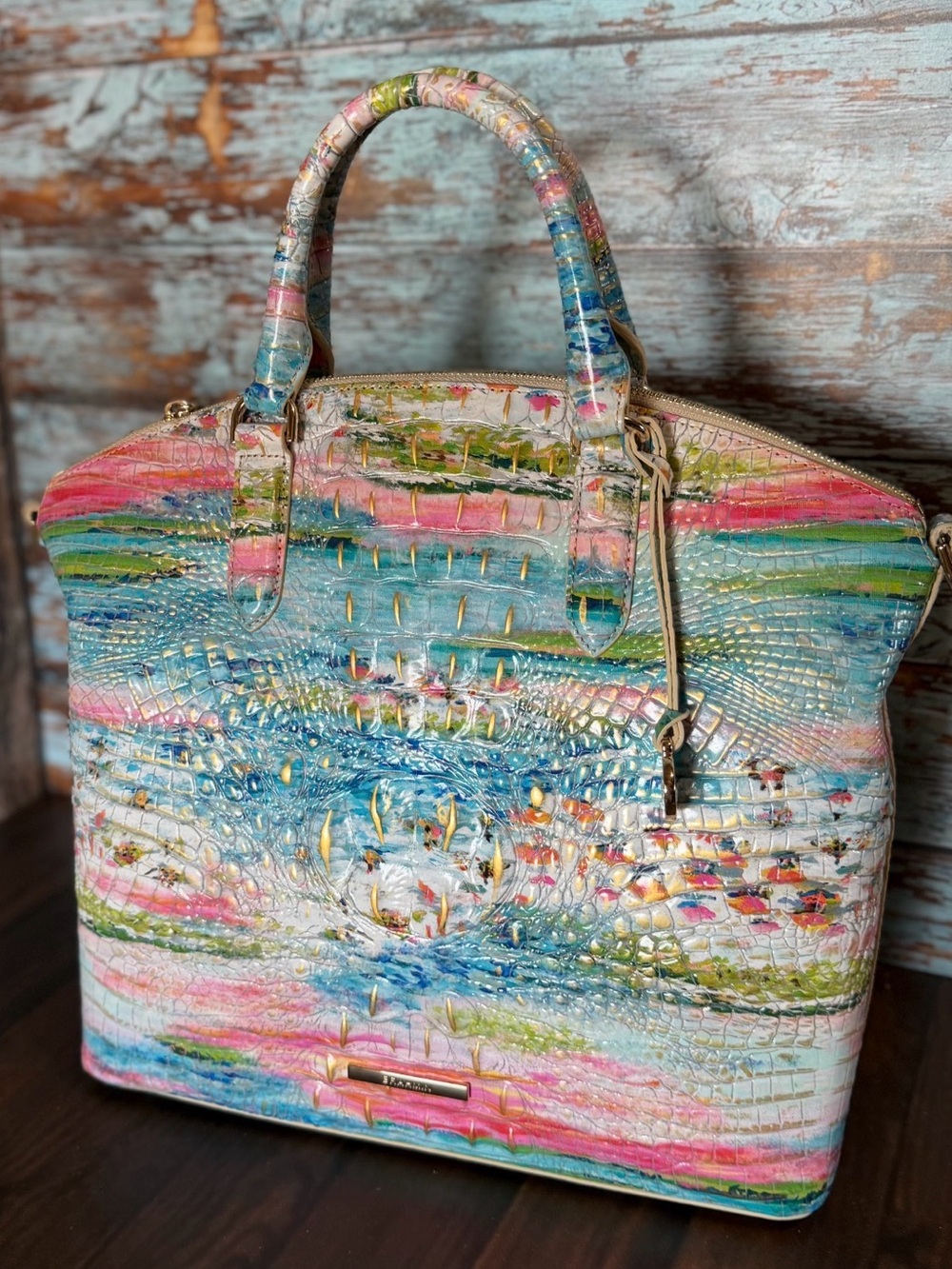 BRAHMIN Large DUXBURY STAYCATION TROPICAL BEAUTY NWT FISH COLORFUL - Picture 8 of 12